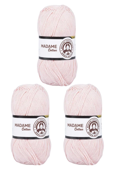 El Örgü Ipliği Madame Cotton Pudra- 028 100 Gr 3lü Set ürün görseli 1