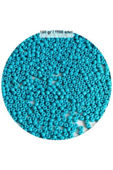 LitaeTrend Turquaz Mavi Renk 4 mm Yaklaşık 1100 adet / 100 gram Cam Boncuk Oya Yazma Bileklik ve Kolye ürün görseli 1