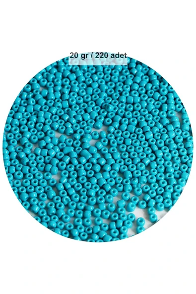 LitaeTrend Turquaz Mavi Renk 4 mm Yaklaşık 220 adet/20 gram Cam Boncuk Oya Yazma Bileklik ve Kolye ürün görseli 1