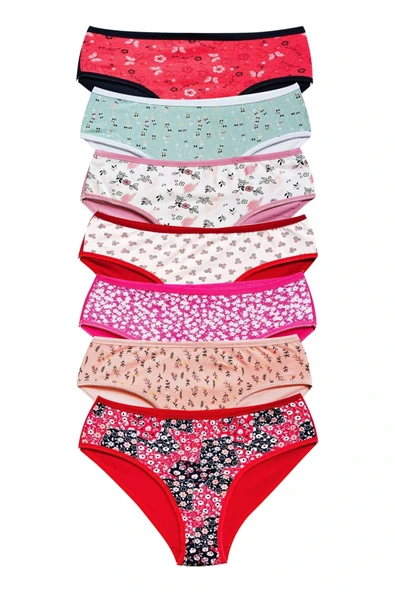 LitaeTrend Pamuklu Geniş Kenarlı Likralı Desenli Bato Kadın Külot 7'li Paket ürün görseli 1