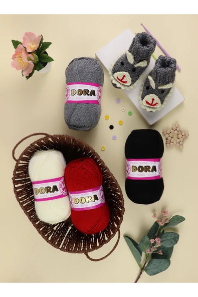 Ören Dora Patiklik Çoraplık El Örgü İpi (500gr) - 28 Sarı - Resim 5