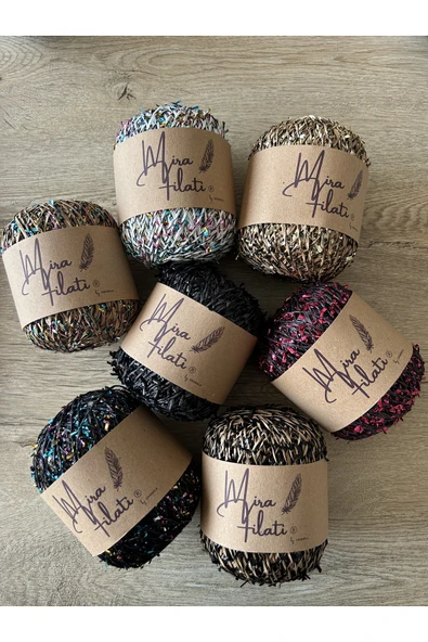 Konfeti Ip , Simli Ip, Metalik Rafya, Şapka Ipi Abiye Ip Çanta Ipi Polyester Ip Metalik Ip - Resim 4