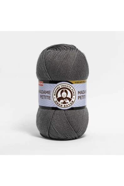 Madame Petite Antipilling El Örgü Ipliği 100 Gr. 143 Antrasit ürün görseli 1