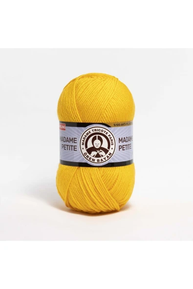 Madame Petite Antipilling El Örgü Ipliği 100 Gr 029 Koyu Sarı ürün görseli 1