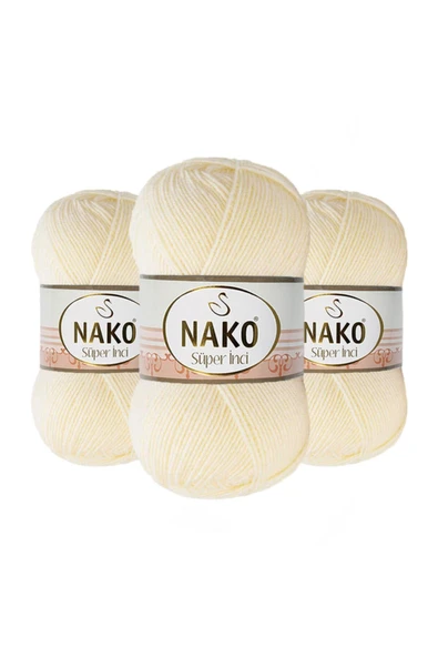Süper Inci El Örgü Ipi 00256 Krem 100gr ürün görseli 1
