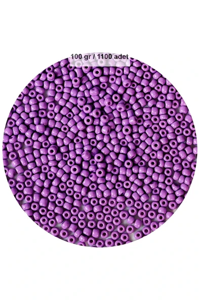 LitaeTrend Mor Renk 4 mm Yaklaşık 1100 adet / 100 gram Cam Boncuk Oya Yazma Bileklik ve Kolye ürün görseli 1