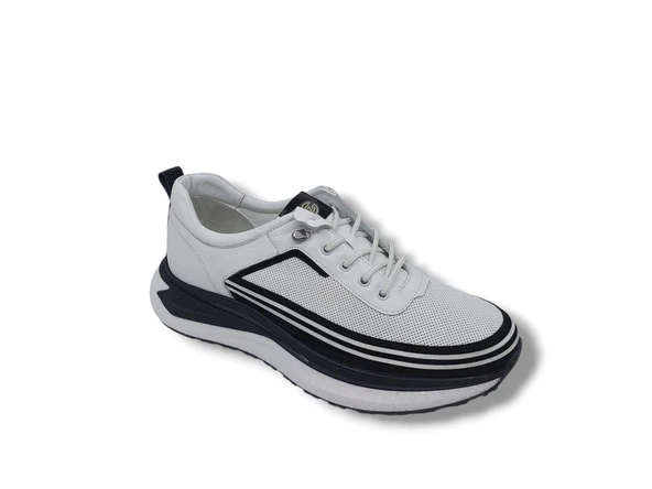 Free Balance 2005 Erkek Beyaz Hakiki Deri Kalın Taban Şık Casual Ayakkabı - Resim 4