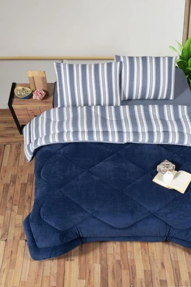 Kristal Soft Relax Uyku Seti Çift Kişilik Lacivert ürün görseli 1