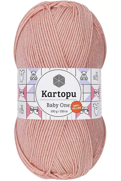 LitaeTrend 1 Adet Baby One Tüylenmeyen El Örgü İpi Yünü Pudra K258 ürün görseli 1