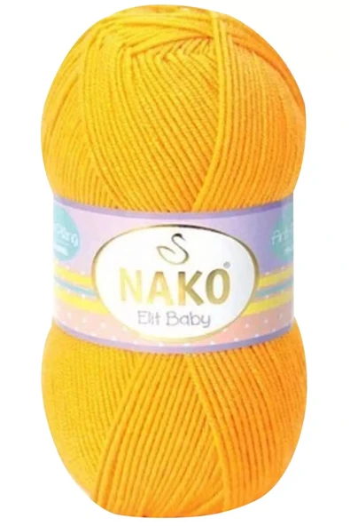 LitaeTrend 1 Adet Elite Baby El Örgü İpi Tüylenmeyen Bebek Yünü Koyu Sarı 4674 ürün görseli 1