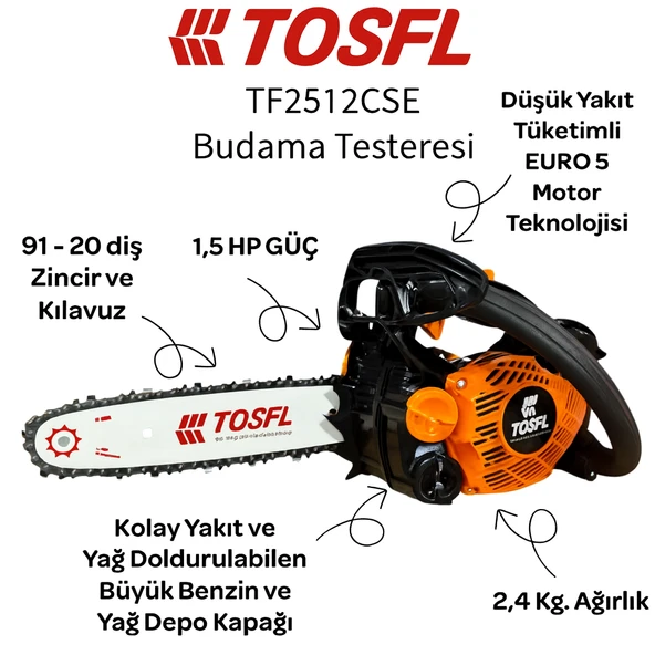 Tosfl Tf2512cse Motorlu Budama Testeresi - Resim 4