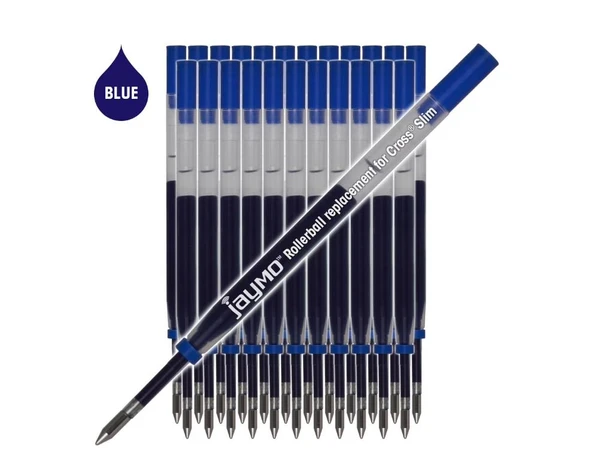 Jaymo Cross Slim 8910‑2 Uyumlu Mavi Jel Roller Kalem Kartuşu 24 Adet ürün görseli 1