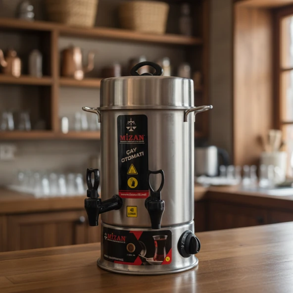Mizan 40 Bardak Endüstriyel Çaymatik - Paslanmaz Çelik Çay Otomatı - Resim 4