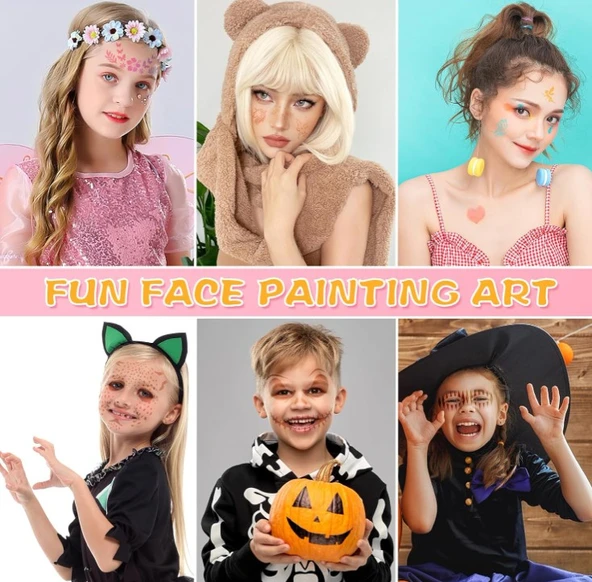 OOTSR Yeniden Kullanılabilir 24’lü Yüz Boyama Şablon Seti - Resim 6