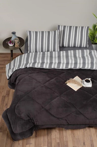 Kristal Soft Relax Uyku Seti Çift Kişilik Antrasit ürün görseli 1