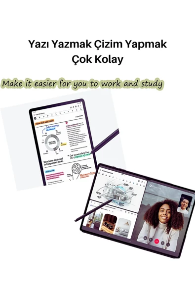 Galaxy Tab S9 FE - S9 Plus Uyumlu Avuç İçi Algılamayan Dokunmatik Stylus SPen Kalem - Resim 3
