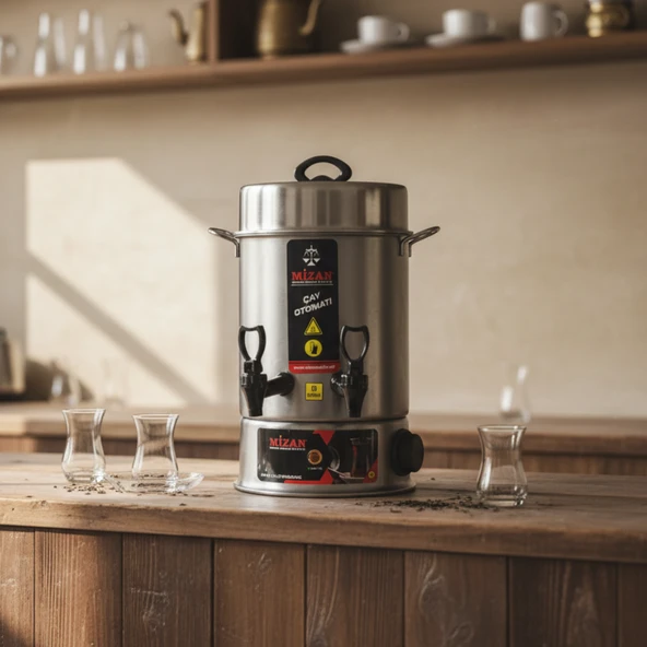 Mizan 60 Bardak Endüstriyel Çaymatik - Paslanmaz Çelik Çay Otomatı - Resim 3