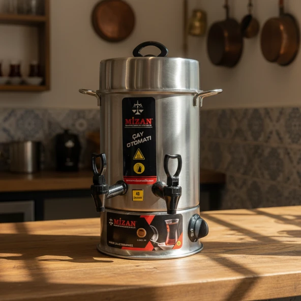 Mizan 40 Bardak Endüstriyel Çaymatik - Paslanmaz Çelik Çay Otomatı - Resim 3