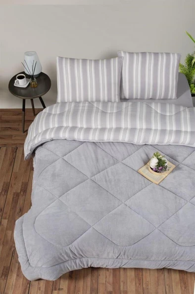 Kristal Soft Relax Uyku Seti Çift Kişilik Gri ürün görseli 1