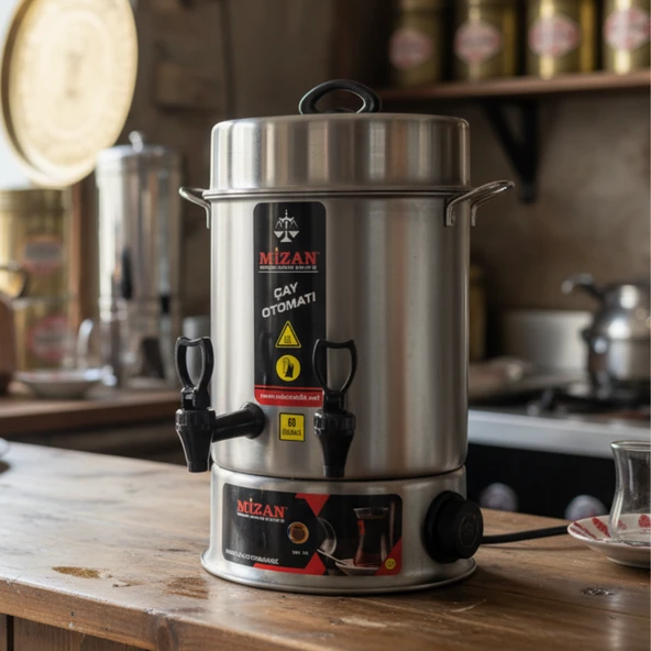 Mizan 60 Bardak Endüstriyel Çaymatik - Paslanmaz Çelik Çay Otomatı - Resim 4