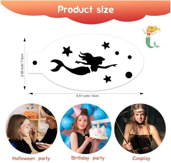 OOTSR Yeniden Kullanılabilir 30’lu Yüz Boyama Şablon Seti - Resim 2