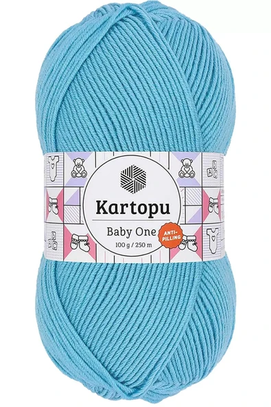 LitaeTrend 1 Adet Baby One Tüylenmeyen El Örgü İpi Yünü Turkuaz K576 ürün görseli 1