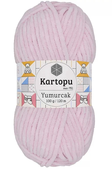 LitaeTrend 1 Adet Yumurcak Kadife El Örgü İpi Toz Pembe K1562 ürün görseli 1