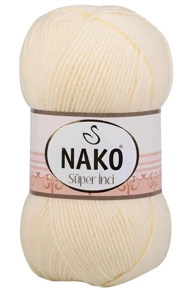 LitaeTrend 1 Adet Süper İnci El Örgü İpi 100 gr Krem 256 ürün görseli 1