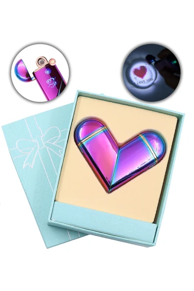 Feroniagold ışıklı hologram kalp çakmak ürün görseli 1