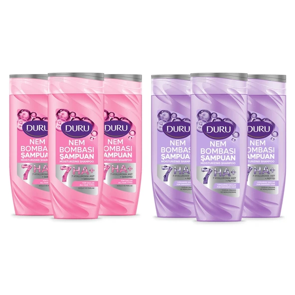 Duru Nem Bombası Şampuan Yıpranmış Saçlar ve Tüm Saçlar İçin 400 ml 6 lı Set ürün görseli 1