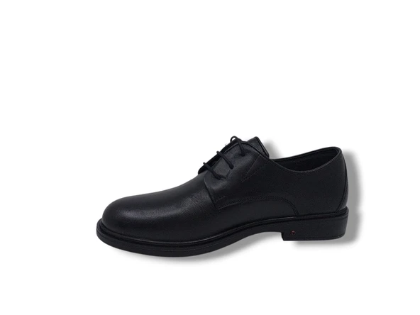 Paggi 613 Erkek Siyah Bağcıklı Hakiki Deri Oxford Günlük Kullanım Poli Taban ( HAFİF ) Ayakkabı - Resim 3