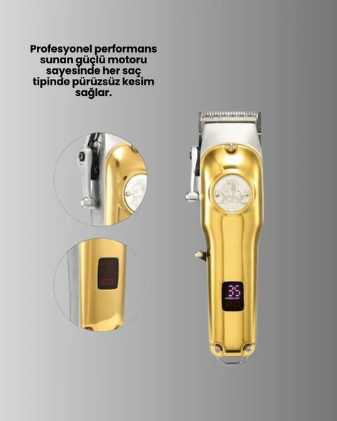 CEYLAN ADAM Type-C Şarjlı LCD Ekranlı Profesyonel Saç Sakal Tıraş Makinesi - Resim 2