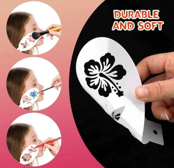 OOTSR Yeniden Kullanılabilir 30’lu Yüz Boyama Şablon Seti - Resim 4