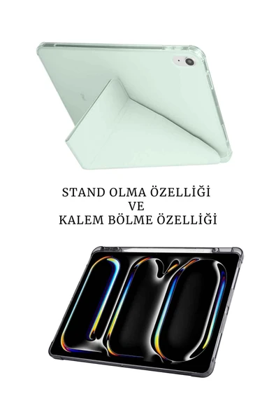 iPad A16 11. Nesil ve 10. Nesil A3355 A2757 Uyumlu Tablet Kılıfı Tablet Kalemi Ekran Koruyucu Set - Resim 12