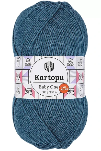 LitaeTrend 1 Adet Baby One Tüylenmeyen El Örgü İpi Yünü Petrol K1467 ürün görseli 1