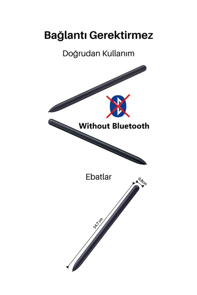 Galaxy Tab S9 FE - S9 Plus Uyumlu Avuç İçi Algılamayan Dokunmatik Stylus SPen Kalem - Resim 6