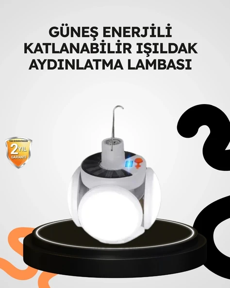 CEYLAN ADAM Güneş Enerjili Katlanabilir 5 Kanatlı Solar Bahçe Lambası ürün görseli 1