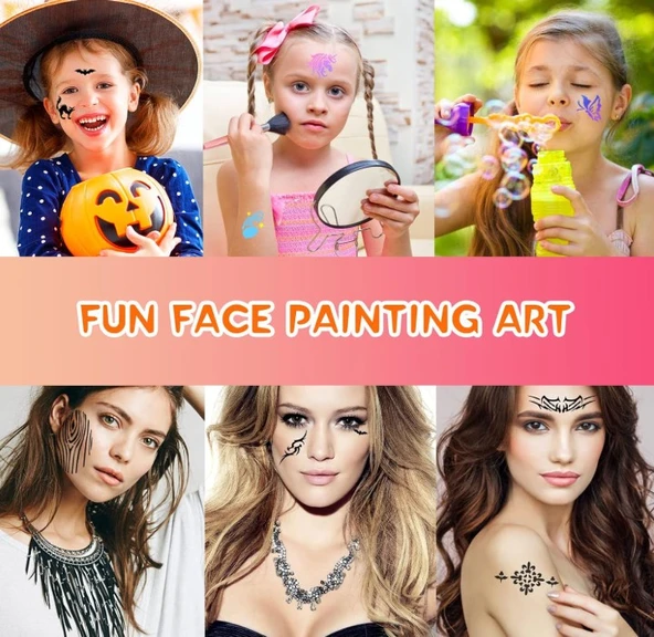 OOTSR Yeniden Kullanılabilir 30’lu Yüz Boyama Şablon Seti - Resim 5