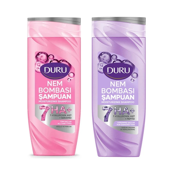 Duru Nem Bombası Şampuan Yıpranmış Saçlar ve Tüm Saçlar İçin 400 ml 2 li Set ürün görseli 1