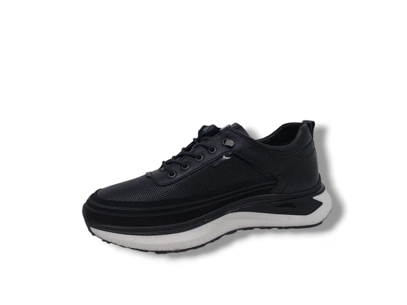 Free Balance 2005 Erkek Siyah Hakiki Deri Kalın Taban Şık Casual Ayakkabı - Resim 3