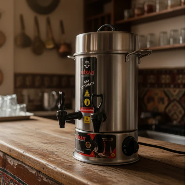 Mizan 40 Bardak Endüstriyel Çaymatik - Paslanmaz Çelik Çay Otomatı - Resim 5