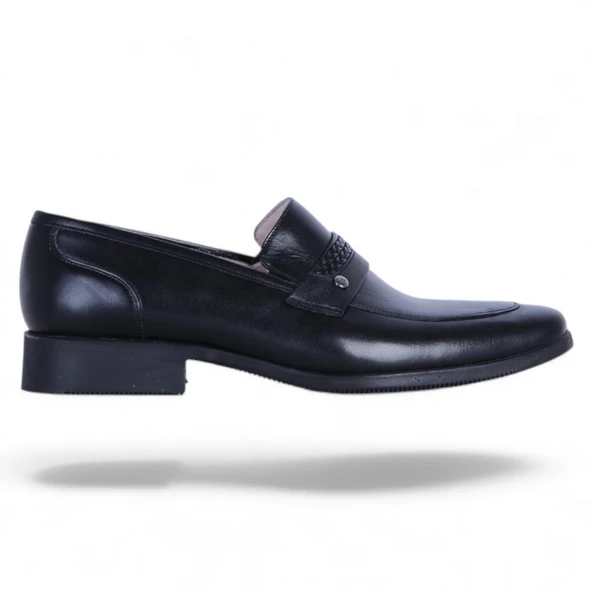 Tek Yıldız 1807 Siyah Kauçuk Erkek Deri Klasik Ayakkabı - Resim 2