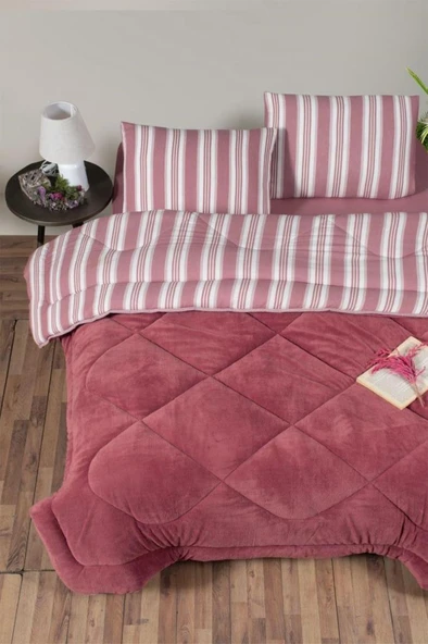 Kristal Soft Relax Uyku Seti Çift Kişilik Gül Kurusu ürün görseli 1