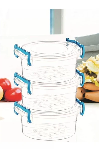 LitaeTrend Sweet Yuvarlak Saklama Kabı 3'lü Royaleks-ÇNK2320 ürün görseli 1