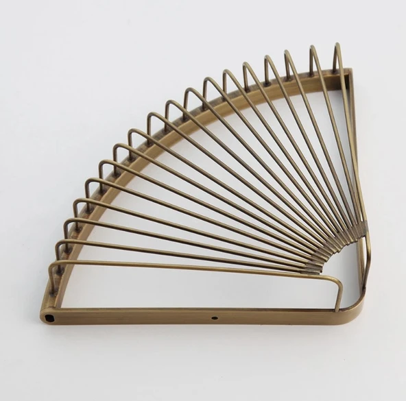 Antika Pirinç Görünümlü Köşe Banyo Rafı - Resim 5