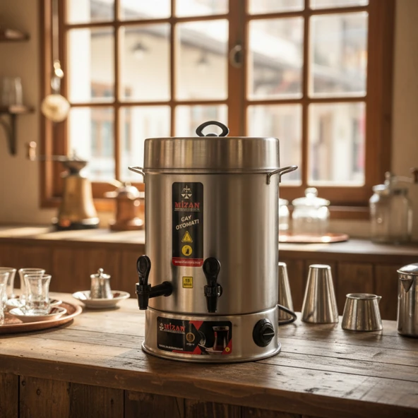 Mizan 160 Bardak Endüstriyel Çaymatik - Paslanmaz Çelik Çay Otomatı - Resim 4