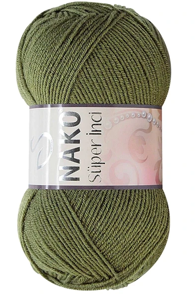 LitaeTrend 1 Adet Süper İnci El Örgü İpi 100 gr Haki 4234 ürün görseli 1