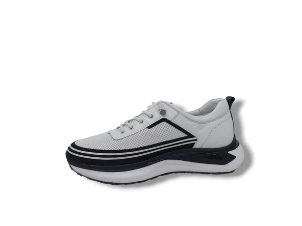 Free Balance 2005 Erkek Beyaz Hakiki Deri Kalın Taban Şık Casual Ayakkabı - Resim 3