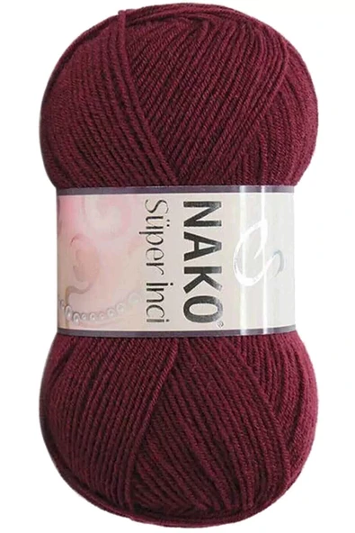 LitaeTrend 1 Adet Süper İnci El Örgü İpi 100 gr Bordo 999 ürün görseli 1