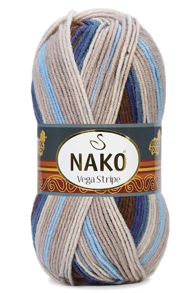 LitaeTrend 1 Adet Vega Stripe Premium Akrilik El Örgü İpi Yünü No: 82422 - Resim 3